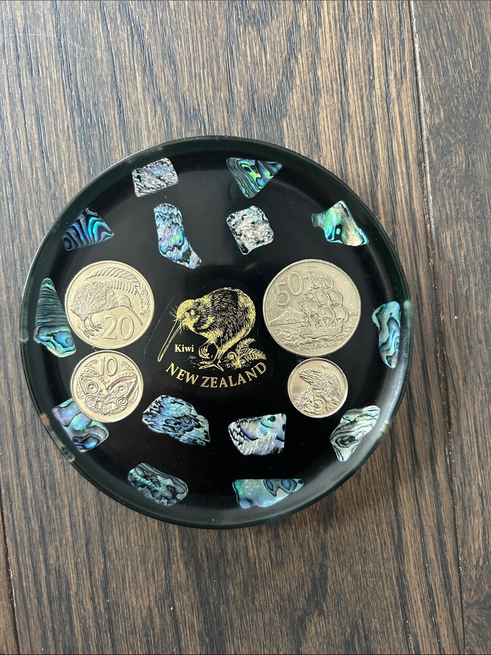 New Zealand Kiwi Decorative Black Trinket Dish